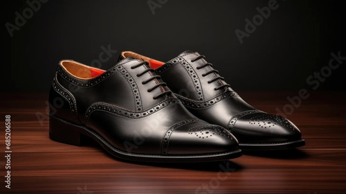 men's shoes on a black canvas, embodying timeless elegance and modern style
