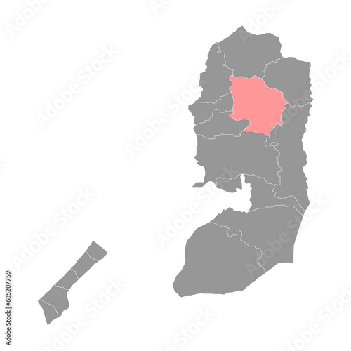 Nablus Governorate map  administrative division of Palestine. Vector illustration.