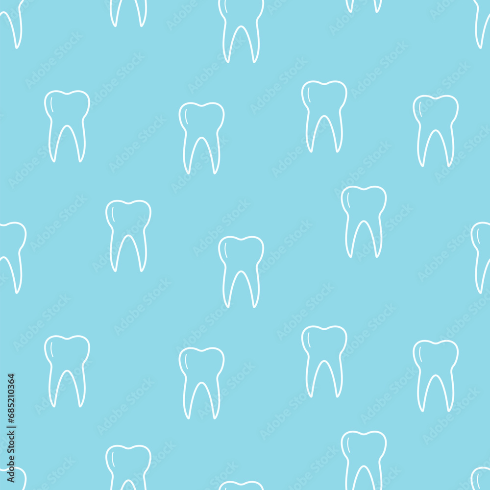 Seamless tooth icon pattern. Vector illustration of a medical background for dentistry. Seamless tooth icon pattern. Vector illustration of a medical background for dentistry.