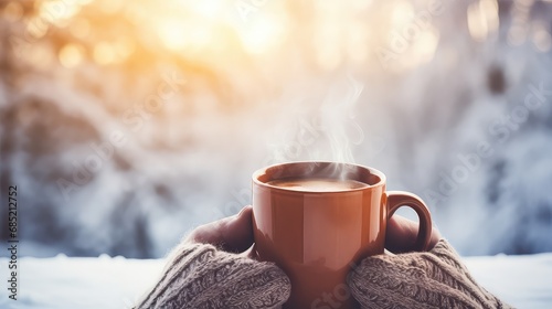 cup hot tea drink winter illustration warm background, mug coffee, beverage woman cup hot tea drink winter