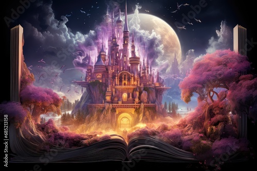 fantasy theme book cover with a castle sitting on it © Photo And Art Panda