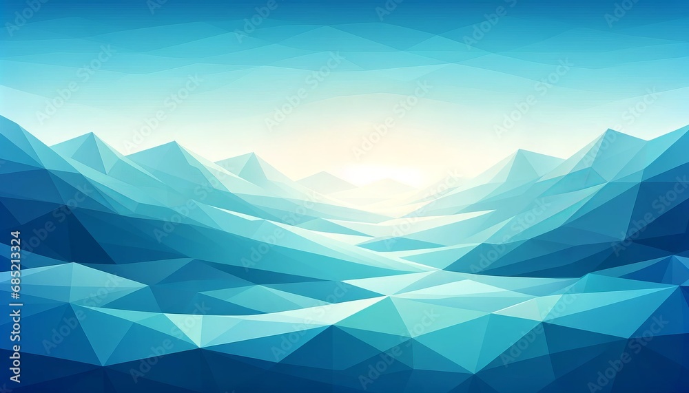 Tranquil Blue Gradient Low Poly Widescreen Art