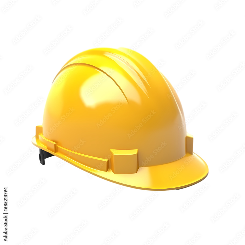 Fototapeta premium isolated yellow hard hat over transparent background
