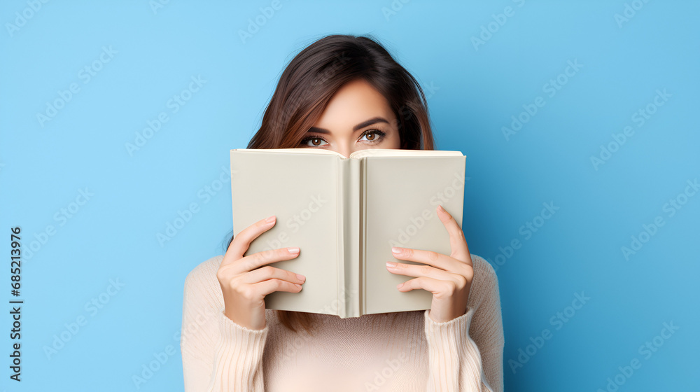 introvert girl hiding her face behind a book, world introvert day, book, nerd, concept introvert girl hiding her face behind a book, world introvert day, book, nerd, concept