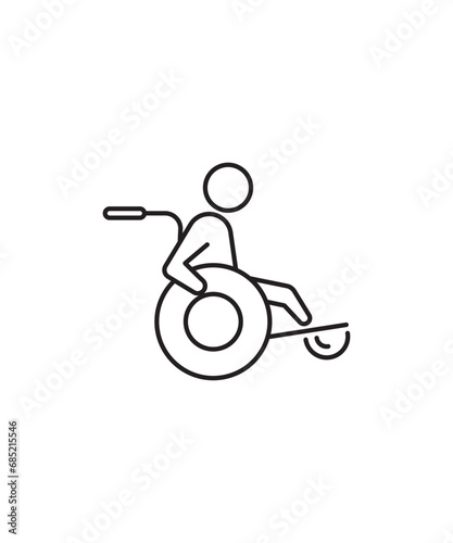 disable man icon, vector best line icon.