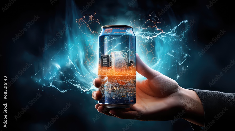 innovation can energy drink innovative illustration electricity symbol