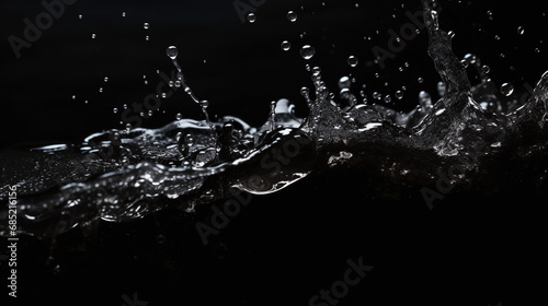 Dynamic Water Splash on Black Background High Speed  photo