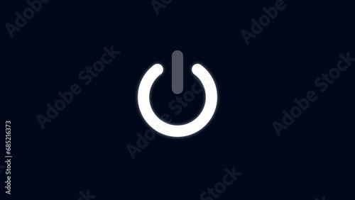 power reset button sign animation, Simple Glowing Button Turn on and Off Animation photo