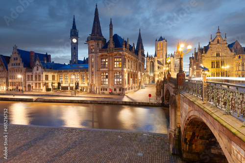 Ghent  Belgium old town cityscape from the Graslei