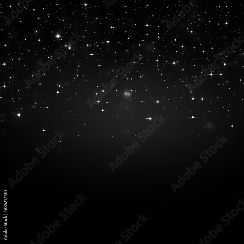 Starry night background - Silver and black glitter falling stars magical wallpaper