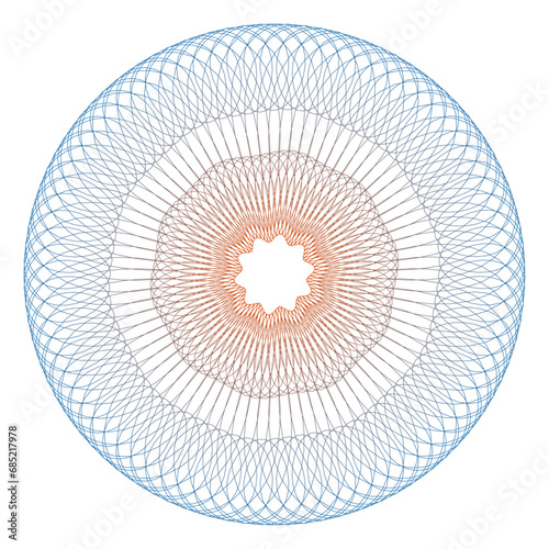 Circular guilloche. Trazo editable