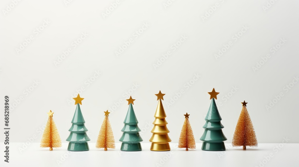 Christmas tree ornaments arranged minimally on a white surface  AI generated illustration