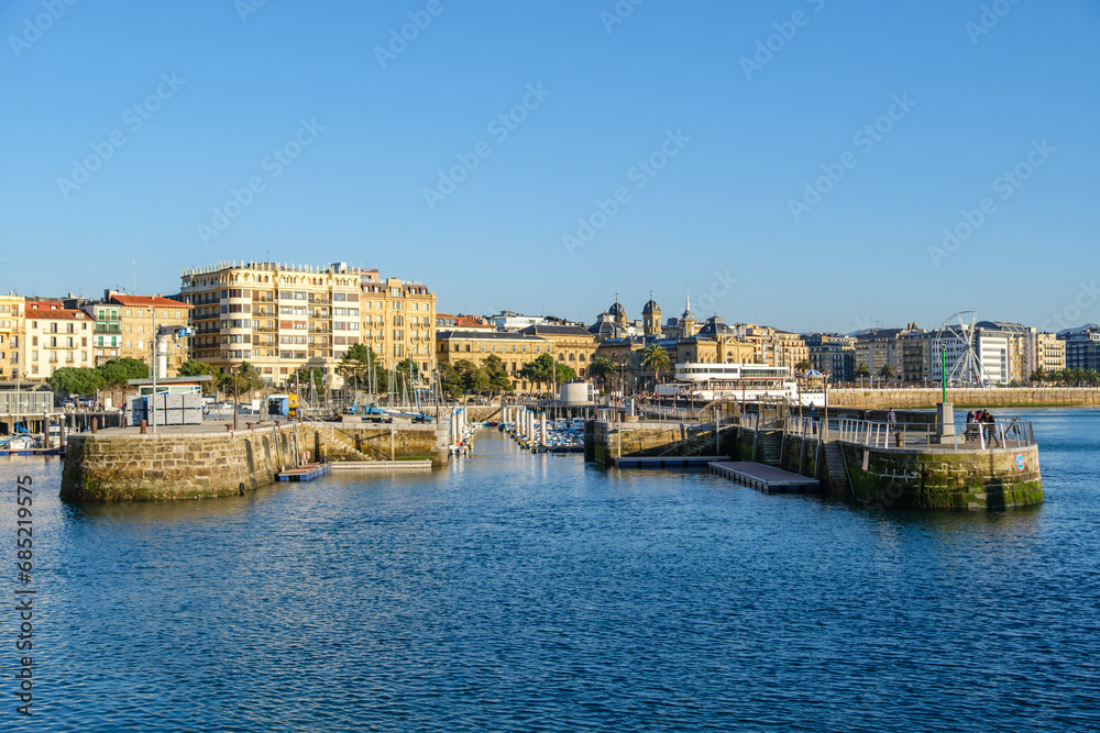 Harbor with boats in San Sebastian, Spain