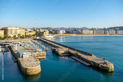 Harbor with boats in San Sebastian, Spain