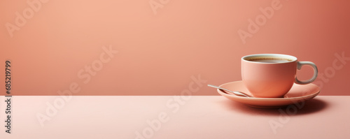 Cup of coffee on a colorful background.