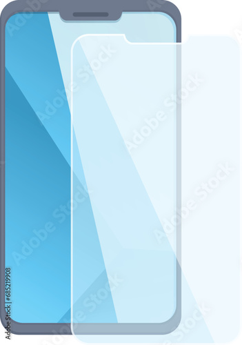 Anti touch cellphone protect icon cartoon vector. Security cell plastic. Modern touch protect