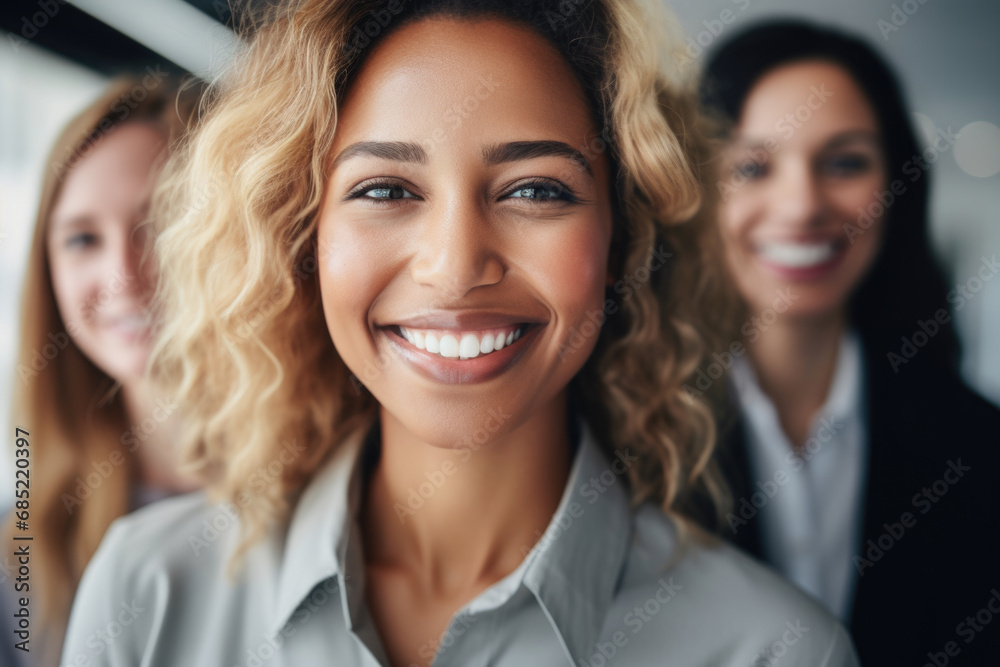 Obraz premium Group of women standing next to each other. This versatile image can be used to represent friendship, teamwork, diversity, or empowerment.