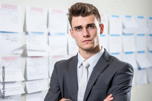 Free Download Professional man wearing suit and tie stands confidently with his arms crossed. Confidence, success, leadership, and professionalism in various business and corporate contexts. - GFXLoad