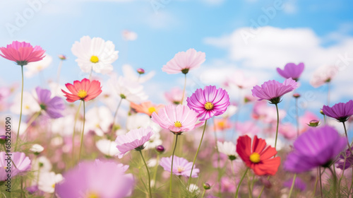field of wild flowers  pastel colors
