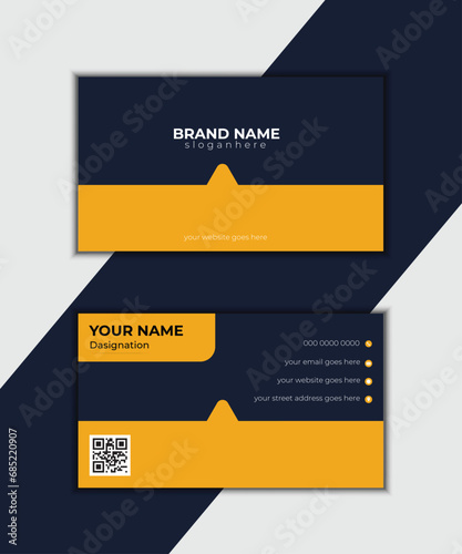 Modern business card print templates. Personal visiting card  Portrait and landscape orientation. Personal visiting card with company logo.