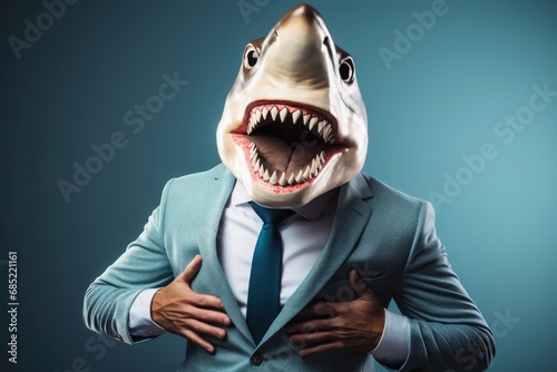 A financial advisor with the teeth of a shark.