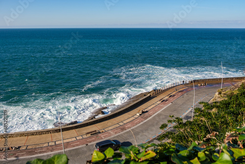 Waves and Rocks at the coast in Donostia-San Sebastian, Spain
