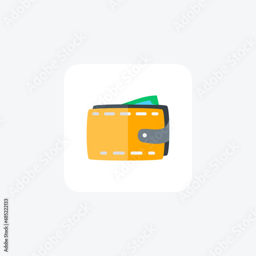 Wallet, Fashion Accessories, flat color icon, pixel perfect icon
