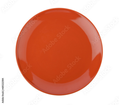 Orange ceramic plate on transparent png