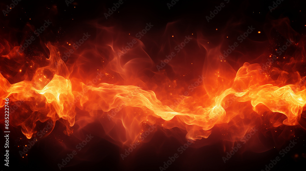 Fire Spark Overlay with Smoke and Flame Background - Abstract Heat Textures