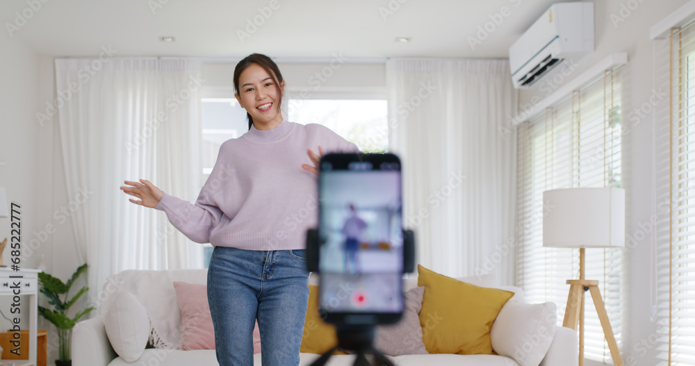 Asia vlogger woman influencer smile enjoy hobby happy fun live online screen IG reel tiktok at home. Gen Z teen girl talent people play video selfie camera shoot instagram app show share viral story. Asia vlogger woman influencer smile enjoy hobby happy fun live online screen IG reel tiktok at home. Gen Z teen girl talent people play video selfie camera shoot instagram app show share viral story.