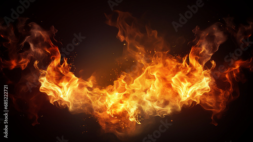 Fire Spark Overlay with Smoke and Flame Background - Abstract Heat Textures