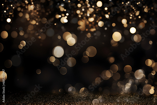 Gold bokeh luxury background - golden falling glowing rich modern spray sparkle wallpaper - new year pattern overlay background photo