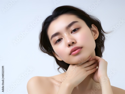 Confident woman embracing her curves with a proud smile and large bust in a stylish outfit Generative AI