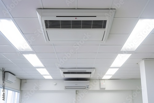 Modern Ceiling-Mounted Air Conditioner Unit for Efficient Cooling in Contemporary Spaces Generative AI