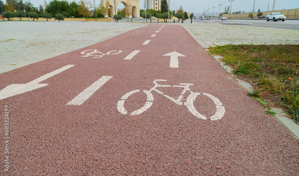 Obraz premium bike path sign