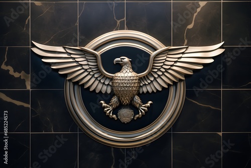 Majestic Eagle Emblem Adorns Bathroom Wall, Adding a Touch of Nature to Your Home Decor Generative AI