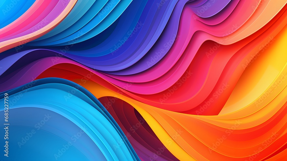 Vibrant Waves of Color Close-Up of Abstract Background with Colorful Wavy Lines Generative AI