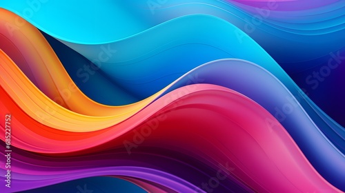 Vibrant Curves Close-Up of Colorful Abstract Background with Fluid Design Generative AI
