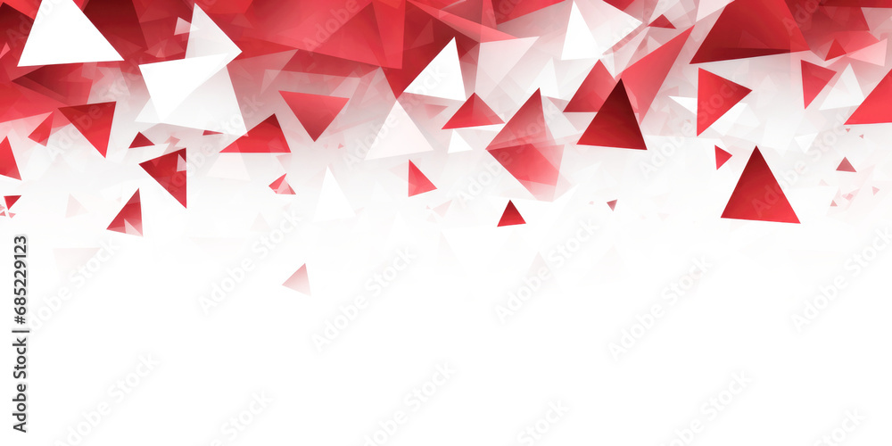 abstract flying red triangle design background isolated on white or transparent png