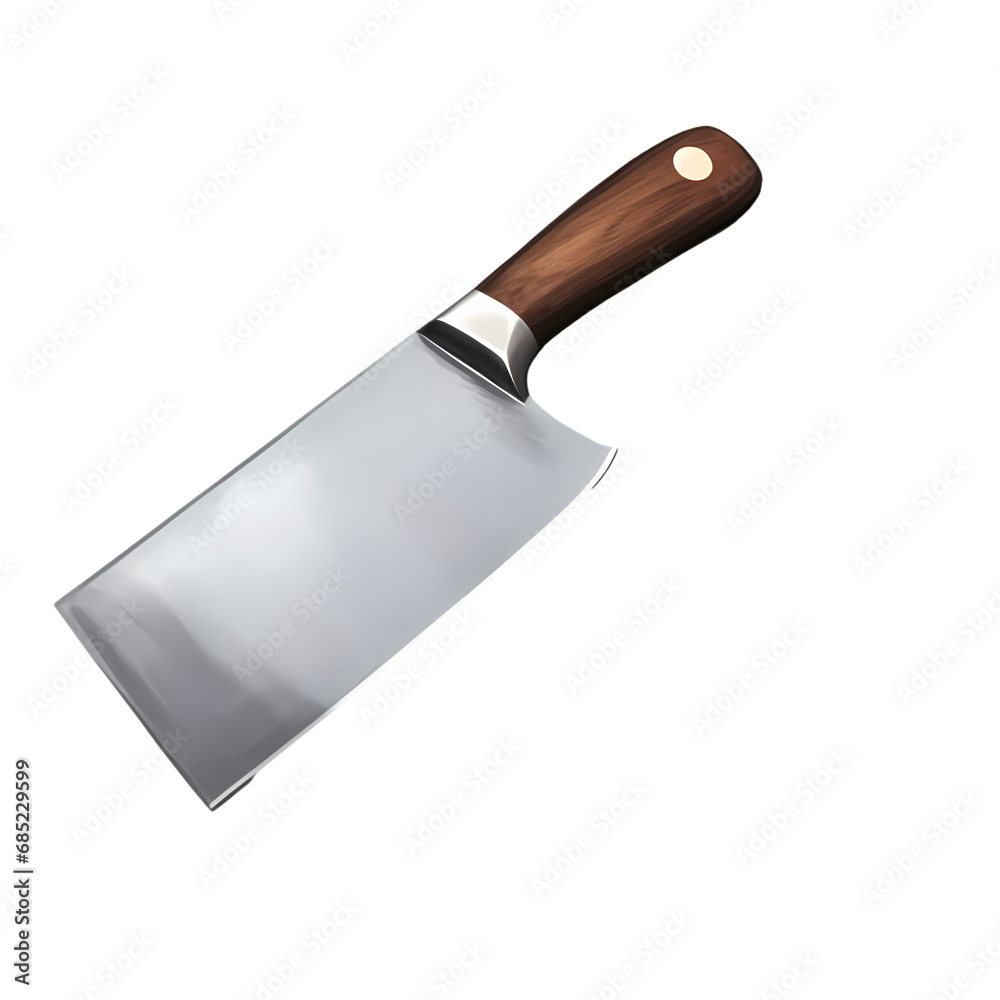 Meat cleaver isolated on transparent background Meat cleaver isolated on transparent background
