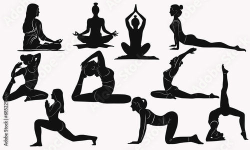 Yoga Silhouette | Sports | Yoga | Clip art | Silhouette 
