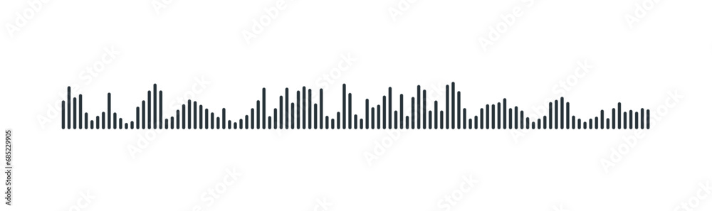 sound waveform pattern for radio podcasts, music player, video editor, voise message in social media chats, voice assistant, recorder. vector illustration