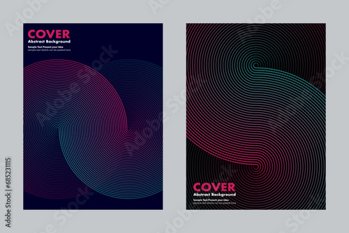 Abstract infinity circle lines on dark background, vector geometric design for cover poster wallpaper brochure website business, minimalist style, modern wave, layout template, together, transparency 