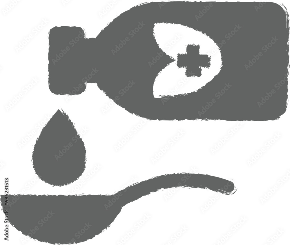 Cough Syrup icon grunge style vector Cough Syrup icon grunge style vector
