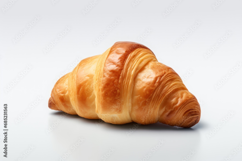 Croissant on a white background isolated. AI generative.