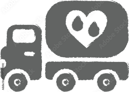 blood delivery, transportation icon grunge style vector