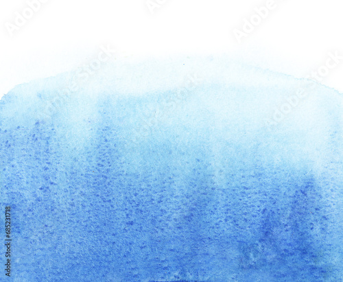 Blue watercolor abstract background with paper texture, blue paint with granulation