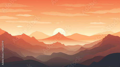 Sunrise over Majestic Mountain Peaks © Sunanta