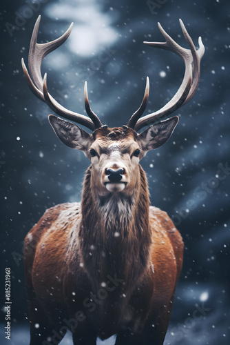 frontal shot of a majestic deer