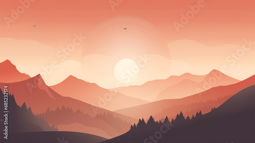 Sunrise over Majestic Mountain Peaks © Sunanta